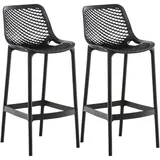 CLP Barhocker Air 2er Set rund wetterfest UV-beständig Kunststoff  schwarz