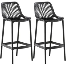 CLP Barhocker Air 2er Set rund wetterfest UV-beständig Kunststoff  schwarz