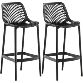CLP Barhocker Air 2er Set rund wetterfest UV-beständig Kunststoff  schwarz