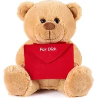Brubaker Teddy Plüschbär mit Umschlag Rot - Für Dich
