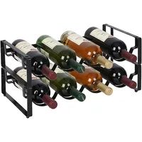 Relaxdays Weinregal 40 x 9,5 x 20 cm Schwarz
