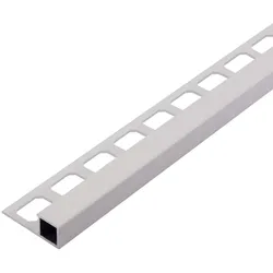 Quadratprofil / Ecken Aluminium strukturbeschichtet kreide | Quadrat-Eckstück Aluminium - 12,5 mm