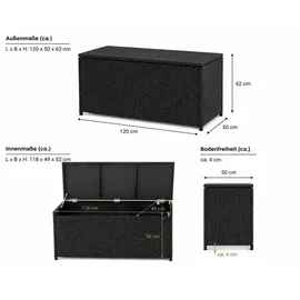 teicogroup Kissenbox 300L 50 x 62 cm Schwarz