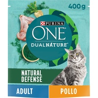 PURINA ONE Dualnature Trockenfutter für Erwachsene, reich an Hühnchen und mit natürlicher Spirulina, 8 Stück