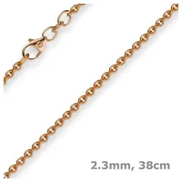 Schmuck Krone Goldkette 2,3mm Rund-Ankerkette, 585 Rotgold, 38cm, Gold 585 goldfarben
