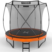 Kinetic Sports Trampolin 'Ultimate Pro' für Kinder und Erwachsene – Kürbis-Design, AirMAXX Sprungtuch, mit Leiter, Fieberglas,