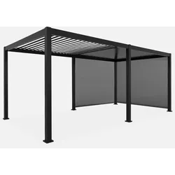 Bioklimatische Pergola Triomphe 3x6m mit verstellbaren Lamellen  + 2 Markisen 3 m, anthrazit
