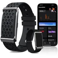 iSo Tech Fitness Tracker Ohne Display Damen Herren, Smart Band Smartwatch mit 24/7 Schlaf Herzfrequenz SpO2 Stress Überwachung, 35 Tage Akku, 170+ Sportmodi, IP68 Wasserdicht, Kein ABO (iOS/Android)