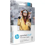 HP Zink Fotopapier (50 Blatt), kompatibel mit tragbarem Kettenrad-Fotodrucker"
