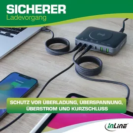 InLine Qi Powerstation Multiport, Netzteil, Ladegerät, Wireless charging