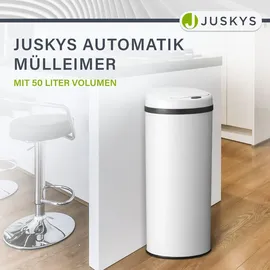 Juskys Automatik Mülleimer mit Sensor - Weiß