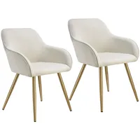 Tectake tectake® Esszimmerstuhl, gepolstert, in Cordoptik, robuste Stahlbeine, 58