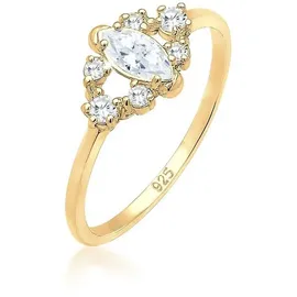Elli Verlobungsring Verlobungsring Zirkonia Weiß 925 Sterling Silber goldfarben 54 mm