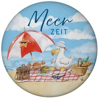 Speecheese Möwe am Strand Magnet mit Flaschenöffner rund mit