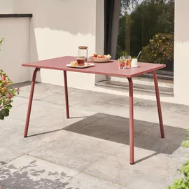 Oviala Gartentisch 120 x 70 x 72 cm Pink