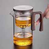 kesurpae Glas Teekanne mit Magnetfilter, leicht zuzubereiten, leicht zu reinigen, einfache Filterung, Glas Teekanne mit Sieb, klare Teekanne, transparent, 520 ml