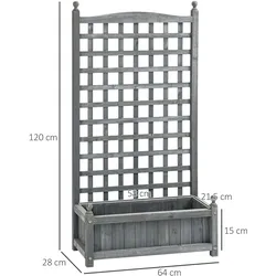 Outsunny - Hochbeet - 64L x 28B x 120H cm - hellgrau