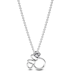 Pandora Disney Minnie Maus Silhouette Collier-Halskette aus Sterling Silber mit Zirkonia Steinen, Größe 45cm, 393187C01-45