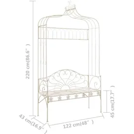 vidaXL Gartenbank 122 x 43 x 220 cm antik-weiß