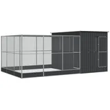 vidaXL Voliere mit Erweiterung 497 x 303 x 216 cm silber