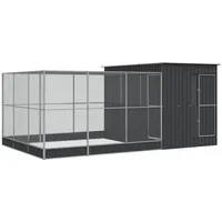 vidaXL Voliere mit Erweiterung 497 x 303 x 216 cm silber