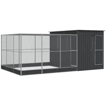 vidaXL Voliere mit Erweiterung 497 x 303 x 216 cm silber