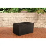 CLP Polyrattan-Aufbewahrungsbox | Gartentruhe für Kissen und Auflagen | In verschiedenen Größen und Farben erhältlich, Farbe:schwarz, Größe:XL