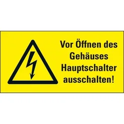 Aufkleber I Warn-Kombischild Vor Öffnen des Gehäuses Hauptschalter., praxisbewährt, Folie, 300x200mm