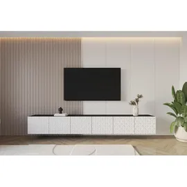 altdecor VIRA Lowboard 300 cm Schwarz/Weiß Holzwerkstoff