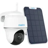 Reolink 3MP Überwachungskamera Aussen Akku WLAN 355°/140° Schwenkbar, 2K Solar IP Kamera Outdoor, Pan Tilt, PIR Bewegungsmelder, KI-Erkennung, 2,4GHz WiFi, 2-Wege-Audio, Argus PT Lite mit Solarpanel