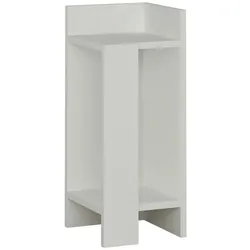 Dmora Nachttisch Dpiol, Niedrige Kommode, Tisch, Multifunktionaler Nachttisch, 25x27h60 cm, Weiß