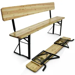 Oviala Business Brauerei-Set mit Tisch 180 cm und Bänken mit Rückenlehne