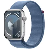 Apple Watch Series 9 GPS 45 mm Aluminiumgehäuse silber, Sport Loop winterblau One Size