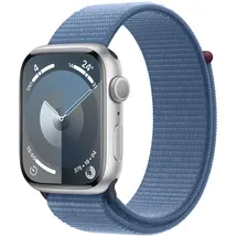 Apple Watch Series 9 GPS 45 mm Aluminiumgehäuse silber, Sport Loop winterblau One Size