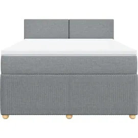 vidaXL Boxspringbett 140 x 200 cm Hellgrau