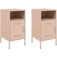 VidaXL Nachttische 2 Stk. Rosa 36x39x68 cm Stahl