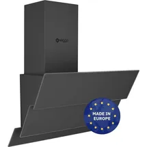 Wiggo Dunstabzugshaube 60cm kopffrei I Abluft Umluft Dunstabzug 300m3/h - LED Touch-Display 3 Stufen I Schräghaube inkl. Fettfilter & 2x Kohlefil...