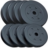 ScSPORTS® Hantelscheiben Set, 15/25/30 kg, 30/31mm, Kunststoff Gewichtsscheiben, Gewichte