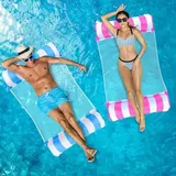 Luftmatratze Pool Zubehör Spaß, 2 Stück Luftmatratze Wasser Hängematte, 4 In 1 Aufblasbare Wasserhängematte Erwachsene Und Kinder, Wasser Hängematte Luftmatratze Pool Schwimmbad Strand