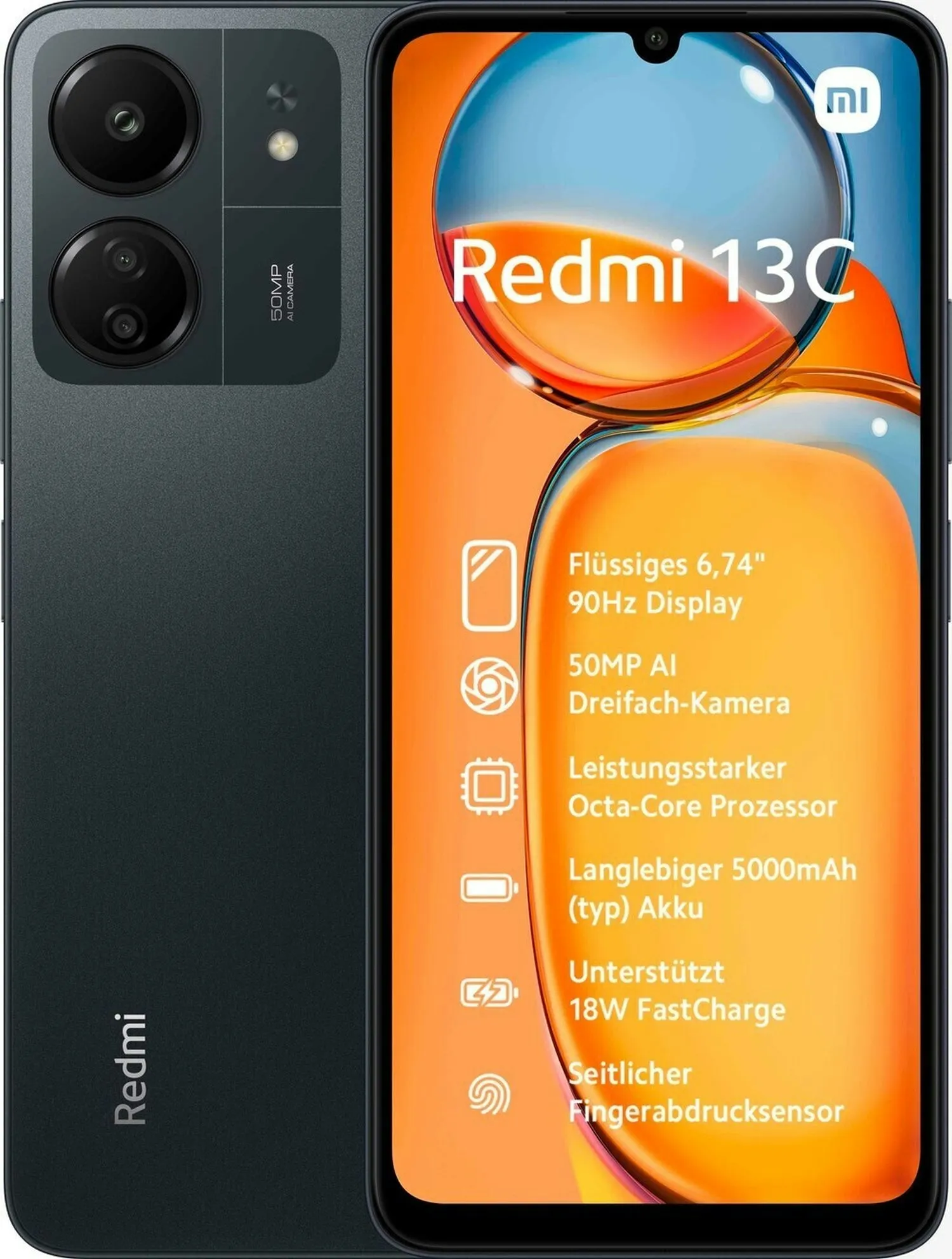 Xiaomi Redmi 13C 256GB, 8GB, 6.74 Zoll, 50MP, Dual Sim, Handy, Smartphone