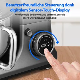 Medion Küchenmaschine "MD 18442, 8 Geschwindigkeitsstufen, Impulsfunktion, 5L Rührschüssel", grau (titan), B:39cm H:35,4cm T:23cm, Küchenmaschinen, Umfangreiches Zubehör-Set inkl. Eisschüssel für Speiseeiszubereitung, Küchenmaschine