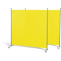 GRASEKAMP Doppelpack Stellwand 180x180 cm - gelb - Paravent Raumteiler Trennwand Sichtschutz