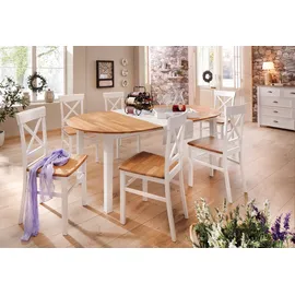 Andas Esszimmerstuhl ANDAS "Tatra TOPSELLER", weiß (weiß, eiche), B:42cm H:93cm T:50cm, Massivholz, Stühle, Esszimmerstuhl, Holzstuhl im 2er, 4er oder 6er-Set, Küchenstuhl Landhaus
