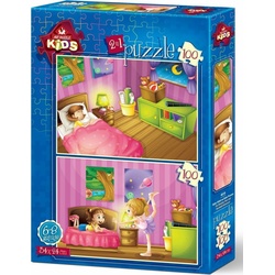 Heidi Cheese Line HeiDi Art Puzzle 2x100pcs. Large 4518 Bedtime after Ballet rehearsal