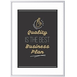 Paperflow Wandbild A3 »Quality is the best business plan« Rahmen silbern silber, 30.5x42.7x0.9 cm