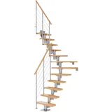 DOLLE Mittelholmtreppe Dublin buchenholz, 12 Stufen: bis 292cm Raumhöhe - grau