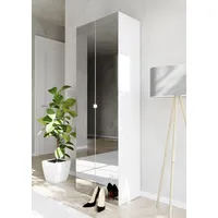 OTTO home SMILE 63 x 184 x 35 cm weiß hochglanz lackiert mit 2 Spiegeltüren / weiß