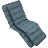 Beautissu Polsterauflage 2X Bequeme Liegenauflage Deckchair, 200x50x8 cm, Taubenblau, Gartenliege Auflage mit Schaumflockenfüllung – Polster für Liegestuhl blau