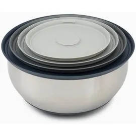 Joseph Joseph 4-teiliges Edelstahlschüsseln-Set mit Deckeln - Edelstahl, Silber