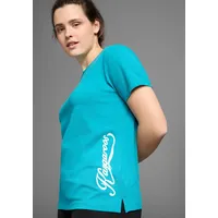 KangaROOS T-Shirt, Kurzarm, figurumspielend, unifarben, Rundhalsausschnitt, casual, blau